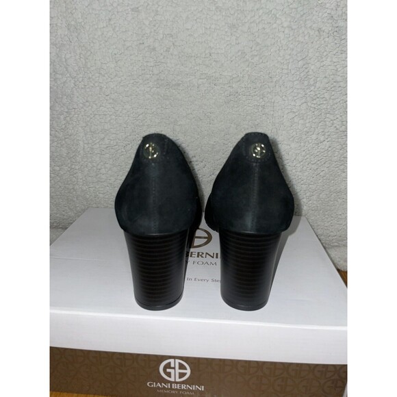 Giani Bernini Memory Foam Tavettil Black Suede Heels Shoes Size 8.5 M - Picture 4 of 10